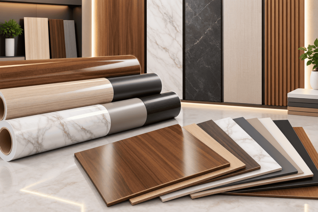 PVC decor film flat lamination on plywood and HDF – TopDecor