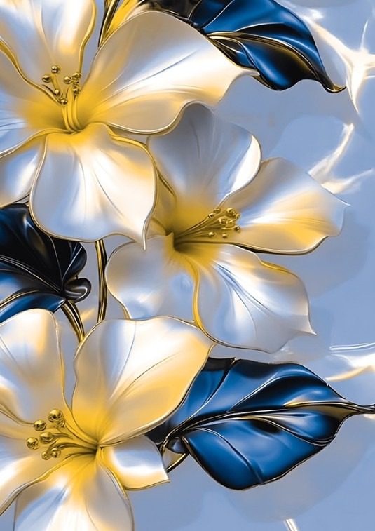 PETLAM decor film design Solitaire Gilded Hibiscus (B) - TopDecor